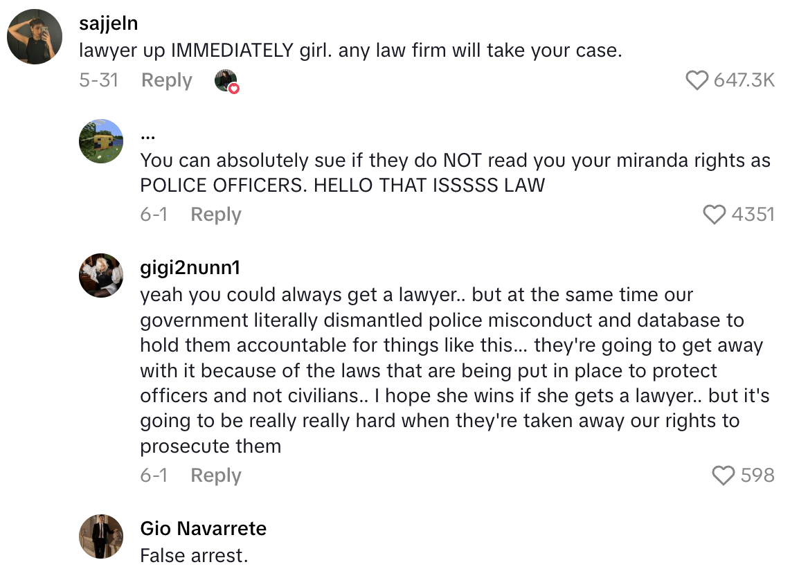 Screenshot 2025 07 02 at 10.08.26 AM I observed a power trip right before my eyes.   A TikTokker Explained Why She Got Arrested By The NYPD
